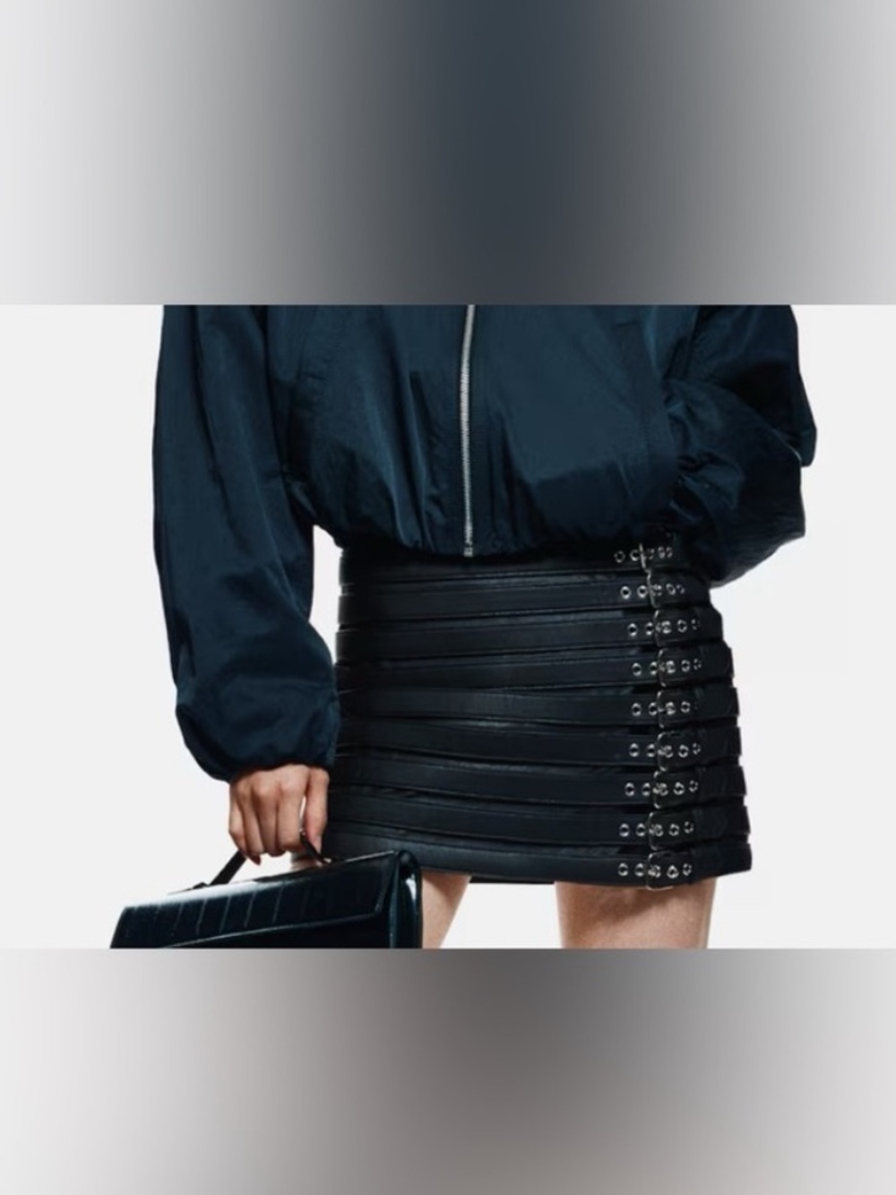 H&M leather skirt belt buckles